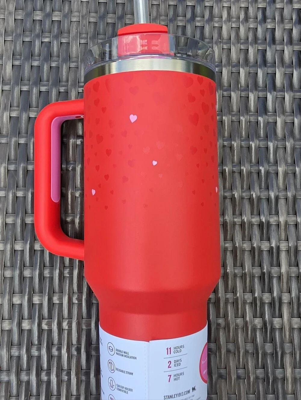 Stanley X Target Quencher H2.0 40 oz Sweet Hearts RED Valentine Tumbler New - Picture 8 of 9